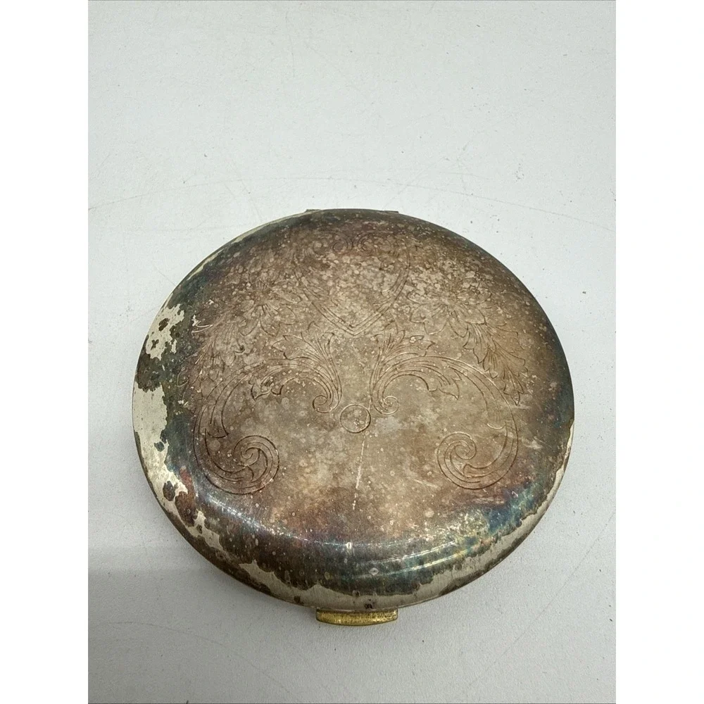 Vintage Zell 5th Avenue With Mirror Powder Compact Gold Toned